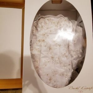 MAGGIE SOTTERO WHITE / SILVER STRAPLESS SILK, LACE, SEQUENCE WEDDING GOWN!